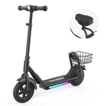 Trottinette électrique enfant 2-en-1 iScooter iK7 avec siège amovible et panier - noire