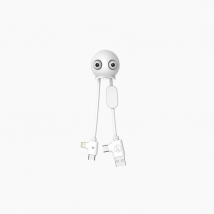 Cable de charge multi-connecteur USB/USB-C/Lightning Jelly Blanc