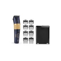 Tondeuse cheveux sans fil Babyliss P1360E Lithium-Ion lames Titane Carbone 45 hauteurs 0,6 à 28 mm Noir bleu et or