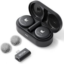 Micrófono inalámbrico USB-C Boya Omic-U con clip magnético y audio HD - Nuevo