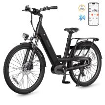 Vélo électrique urbain Vitilan L5 26 500W avec capteur de couple et assistance au pédalage, vélo électrique à pédale avec batterie 48V15AH - Noir