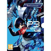 Jeu PC Atlus Persona 3 Reload Édition code dans la boîte avec 3 cartes illustrées Bleu/Noir/Blanc