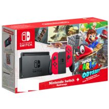 Switch & Super Mario Odyssey - Console de jeux portables 15,8 cm (6.2 ) 32 Go Écran tactile Wifi Gris, Rouge