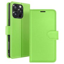 Zanaé Funda tipo cartera para iPhone 16 Pro con soporte y lengüeta magnética Verde - Nuevo