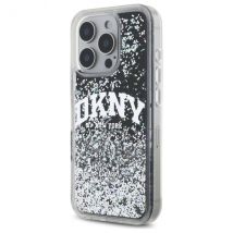 Custodia DKNY per iPhone 16 Pro 6,3 nero Custodia rigida Liquid Glitter Arch Logo - Nuovo