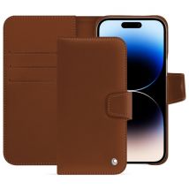 Housse cuir Apple iPhone 15 Pro Max - - Marron - Cuir lisse