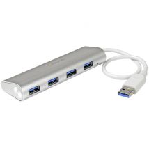 StarTech.com Hub USB à 4 Ports avec Ethernet, USB-A, Gigabit Ethernet/GbE, USB 5Gbps, Design Robuste, Alimentation par Bus, Hub USB 3.0 Portable pour 