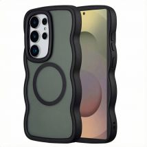 Selencia Coque arrière Wavy avec MagSafe pour Samsung Galaxy S25 Ultra - Noir