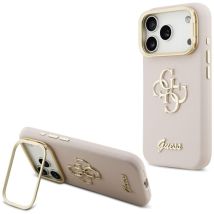 Etui Guess Grained Big 4G & Stand Camera do iPhone 17 Pro ró?owy