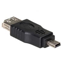 Akyga Adapter AK-AD-07 USB-AF/miniUSB-B (5-pin) USB A USB mini B 5-pin Negro - Nuevo