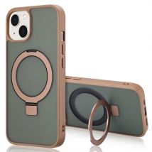 Accezz Coque Ring Stand avec MagSafe pour Apple iPhone 13 - Marron