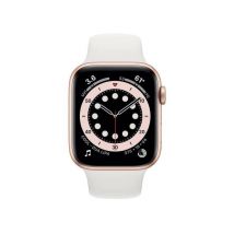 Apple Watch Series 5 (2019) GPS + Cellular, Boitier doré en Aluminum de 44 mm avec bracelet sport, Blanc