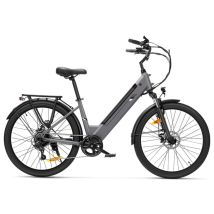 Bici Elettrica Telaio Basso Touroll J2 ST Grigia, Motore 250W (450W Picco) 45Nm, Batteria Rimovibile 36V 15,6Ah, Autonomia 100km, Freni a Disco 