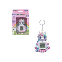 Console LCD educativa Gigapets Unicorno LEXIBOOK My Best-E 1900 animazioni 3 mini-giochi Portachiavi Rosa - Nuovo