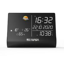 NASA WSP1300 - Estación meteorológica, altavoz Bluetooth, pantalla LCD de 6,4 , reloj/calendario/radio FM, se suministra con adaptador de CA - Negro -