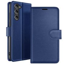 Étui Portefeuille pour Galaxy S23 avec Fonction Support et Languette Magnétique Bleu nuit