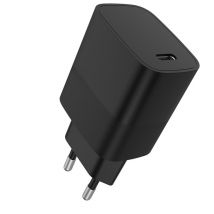 WE Cargador de red USB-C de 1 puerto: 5V/3A, 9V/2,22A, 12V/1,67A, 20W, Power Delivery, formato mini, negro. - Nuevo
