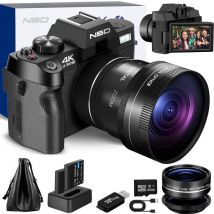 NBD S100 WM Appareil Photo numérique 4K 48 MP autofocus avec Grand Angle et Macro - Zoom 16x - Carte 32Go - 2 Battries - écran de Film 3,0 180° - 