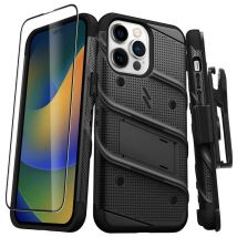 Coque Blindé Bolt iPhone 14 Pro Max avec Support Verre Trempé 9H Ultra Résistant Noir