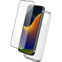 Pack 2 en 1 Coque iPhone 15 Pro Max Souple Transparente + Protège écran 2.5D + SmartFrame - Certifié GRS Bigben