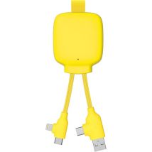 Xoopar Cavo Multi-Connessioni USB 4 in 1 con Batteria Esterna 3000 mAh in Plastica Riciclata Gamma Lite Giallo - Nuovo