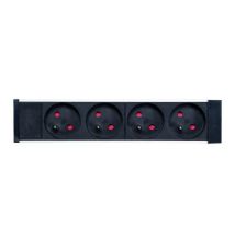 LOGON TUPS039 porta accessori Barra di alimentazione (POWER STRIP 10 - 4WAY - - ALUMINIUM FINISH - 2M CABLE - Warranty: 24M) - Nuovo