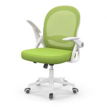 Chaise de bureau ergonomique en maille avec dossier moyen, accoudoirs relevables, soutien lombaire et fonction pivotante-Vert