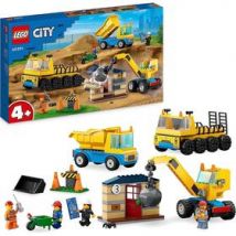 LEGO City 60391 : Camions de Chantier et Grue à Boule de Démolition