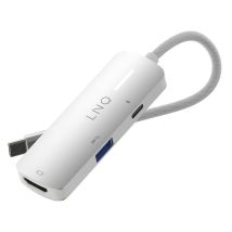 LinQ Hub 3-en-1 HDMI USB-C Power Delivery 140W 5Gbps Gris - Nuevo