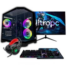 Pack Bronze Nitropc Gamer completo - AMD Ryzen 5 PRO 5655G, RAM 16GB, M.2 1TB, Windows 11, WiFi - Schermo 24 FullHD, tastiera, mouse, tappetino e 