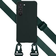 Selencia Coque silicone avec cordon amovible pour Samsung Galaxy S23 - Vert foncé
