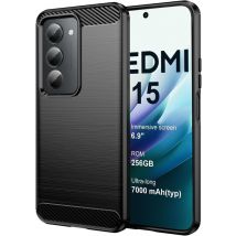 Xiaomi Redmi 15 5G coque cover style carbone noir