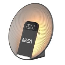 NASA Réveil SPC600 - Radio Sveglia, Altoparlante Bluetooth, Ricarica Senza Fili 15W Qi, Doppia Sveglia, Luce Sveglia, LED, Batteria Litio, 