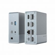 HYPER HDG212B base para portátil y replicador de puertos Acoplamiento USB 3.2 Gen 2 (3.1 Gen 2) Type-C Plata - Nuevo