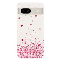 Coque en silicone - Compatible pour Google Pixel 8a - design confettis de coeurs rose