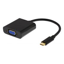 Deltaco USBC-VGA6 adaptateur graphique USB 1920 x 1080 pixels Noir