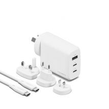 Chargeur de Voyage Multiport 67W GaN PowerMaxx avec Câble USB-C 1m Blanc