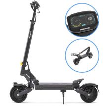 Ausom Trottinette Électrique, Batterie de 15,6Ah, Moteur Double, Pneus Tout-Terrain de 10 x3 , Freins E-ABS + Disques, Recharge Rapide, Suspension à 