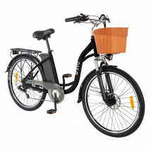 Bici elettrica per adulti DYU C6, bici elettrica da città e urbana da 26 , con cestino, motore da 350 W, batteria da 36 V e 12,5 Ah - Nuovo