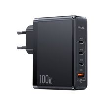 Chargeur Secteur 3 USB-C / 1 USB-A 100W GaN PD 3.0 Ultra Rapide Noir