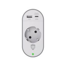 Force Power Protector contra sobretensiones GSchuko Tipo F 540J con 2 puertos USB-A/USB-C PD Blanco - Nuevo