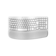 Clavier ergonomique Logitech 920-012284 Wave Keys sans fil pleine taille repose-poignets rembourré Blanc