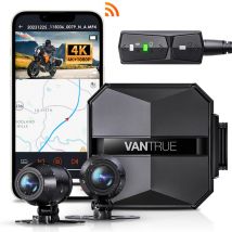 Dashcam Moto VANTRUE F1 4K+1080P Impermeable IP67 WiFi 5GHz GPS Visión Nocturna Detección de Colisiones 24h - Nuevo