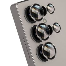 Forcell Verre Trempé Caméra pour Galaxy S25 Ultra Anti-reflet Quintuple Lentille Rose champagne