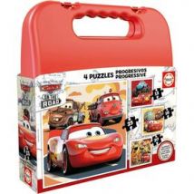 Ensemble de 4 puzzles progressifs Cars sur la route - Educa