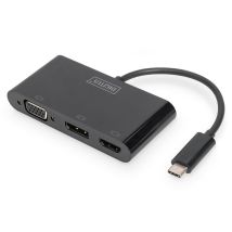 Digitus Adaptateur multi-ports USB Type-C à 3 ports (HDMI, DP, VGA)