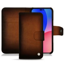 Housse cuir Apple iPhone 14 Pro Max - - Marron - Cuir patine