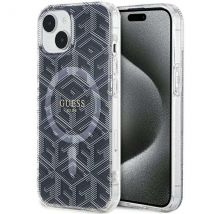 Étui Guess pour iPhone 15 6.1 noir étui rigide IML GCube MagSafe