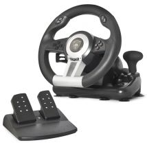 Spirit of Gamer Race Wheel Pro Nero, Argento Volante USB + Pedali Analogico/Digitale PC, Playstation 2, Playstation 3 - Nuovo