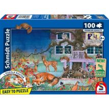 Puzzle 100 piezas Schmidt Spiele Visita Nocturna de Animales - A partir de 6 años - Multicolor - Nuevo